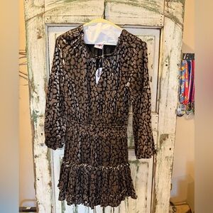 NWT Buddy Love Zozo leopard print popover dress (Small)